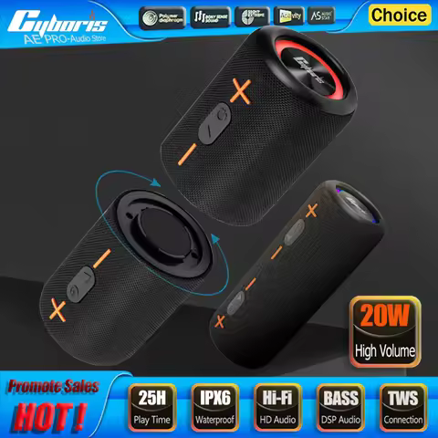20W Split Bluetooth Speaker TWS Stereo Dual Speaker High Volume Wireless Portable Speaker Outdoor Wa
