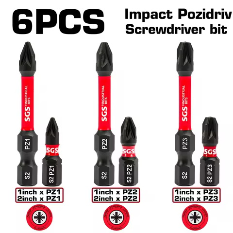 Industrial-Grade Super Strong Magnetic Pz1/2/3 Phillips Screwdriver Bits 50Mm/25Mm Set – S2 Alloy To