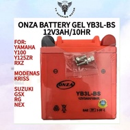 ONZA BATTERY YB3L-BS GEL BATTERI RXZ Y110SS Y100 Y125ZR TZM DINAMIK120 KRISS100 KRISS110 KICK START 