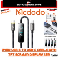 【1Yr Warranty】 MCDODO CA 8750 240W Fast Charging USB-C to USB-C Safety Cable With TFT Screen Display
