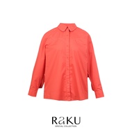 AW25 Raku Ziggy Ruffle Back Shirt เชิ้ตทรงหลวม BL-8251014 (ORANGE)