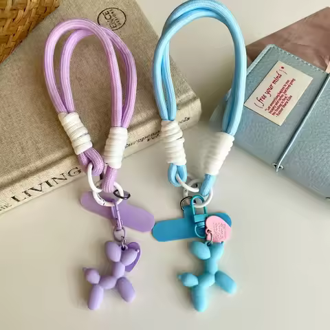 Cute Creative Heart Balloon Dog Phone Lanyard Wrist Strap Universal Phone Case Accessories Anti-Slip