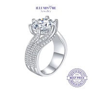 Ring Wanita 5CT Round Cut Lab Create Diamond Genuine Silver S925 18K Gold Plating | Illuminare Jewel