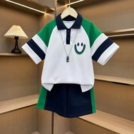 3-16 Years Kids Set Children's Boy Girl Outfit Summer Polo Shorts 2-Piece Set