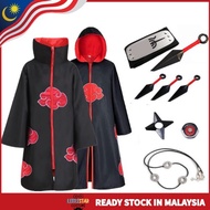 Anime Naruto Akatsuki Uchiha Itachi Cosplay Cloak Kids & Adults Ninja Robe Costume for Halloween