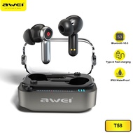 AWEI Authentic T58 TWS Wireless Bluetooth V5.3 Sports Earbuds Headset / IPX6 Waterproof / Bass Surround Suitfor