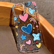 เคสโทรศัพท์ลายหัวใจดาวน่ารัก, เคสโทรศัพท์ Y2K Aesthetic, เคสโทรศัพท์กันกระแทกใสเข้ากันได้กับ IPhone 