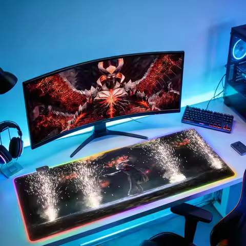 D-Devil M-May Cry-y themed large rubber mouse pad, large RGB rubber desktop mat, deluxe desktop card