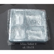 4-partition mica, size 18x18, contents 100 pcs