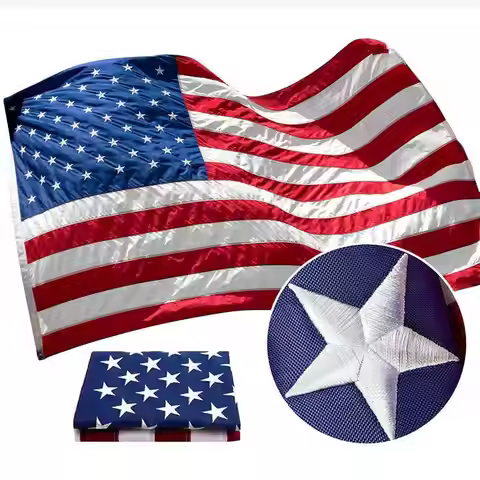 Oxford Nylon American Flag USA 3x5 4x6 5x8 6x10 Feet Embroidered Stars Stitched Stripes Brass Gromme