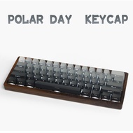 【JKDK】polar day PBT keycaps  font transmits light OEM profile gray and white gradient color keycap