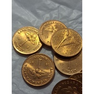 [Price for 1pc] 1995 Duit Syiling Matawang Lama Bling Bling Warna Emas 100% Original Baru New RM1 Bu