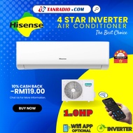 Hisense Inverter Air Cond 4 Star Gold Fin Air Conditioner 冷气空调 (1HP) AI10KAGS