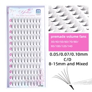 Yelix 3D/4D/5D/6D/7D/8D/9D/10D/12D/14D 12 Lines Premade Volume Fans Lashes