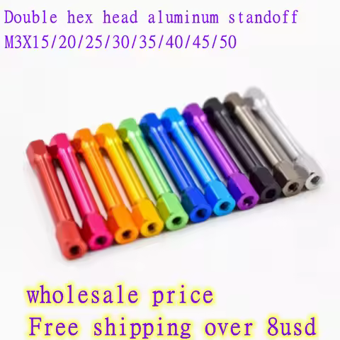 10pcs/lot M3 double hex thread colourful aluminum spacer standoff m3x15/20/25/30/35/37/40/45/50