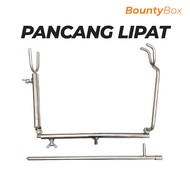 Pancang Lipat Stainless Steel Rod Holder Rod Stand Kolam Pancing Fishing Tackle Ikan Besar Heavy Dut