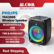 PHILIPS TAX3000 Bluetooth Speaker with Bluetooth 6.0, 120W, Bass+, TWS, Auracast & 10h Playtime