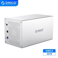 ORICO WS Series 4 Bay 3.5" SATA to USB3.0 HDD Docking Station 5Gbps 40TB 12V Power Hard Drive Case Aluminum 3.5 HDD Enclosure(WS400U3)