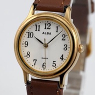 SEIKO ALBA Y121-K990 女性用腕時計 クォーツ ブラウンベルト 手錶 古董錶 復古手錶