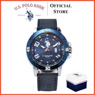 [Official Warranty] US POLO ASSN. Mens' Leather Quartz Watch Men Watch Watches Jam Tangan Lelaki Rou
