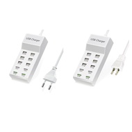 10 Port USB Charger Station USB Charger USB C Charger Block Charging Hub for Multiple Devices USB Po