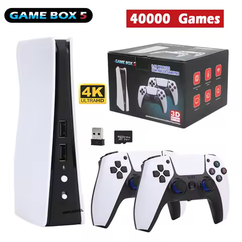 GB5-P5 PLUS Retro Video Game Console 4K Output Games Emuelec 4.3 System 2.4G Wireless Controllers Fo