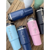 CUSTOM LASER 890ml & 600ml Thermos Bottle Free Straw + Engrave name / Mug Coffee Mug Gelas