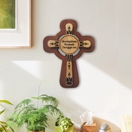 KAYU Simple Wood Wall Cross Hanging Accessories Christian Church (M) 16cm