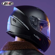 BYB 168 Full Face Helmet Motorcycle Helmet Double Lens Built-in Sun Visor Racing topi keledar motosikal