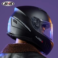 BYB 168 Full Face Helmet Motorcycle Helmet Double Lens Built-in Sun Visor Racing topi keledar motosi