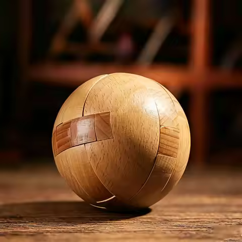 Classic Wooden Puzzle Ball Magic Brain Teasers Assembly Interlocking Toys IQ Logic Mind Challenge Ga