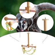 [xdnblun] Swing Spinning Bird Perch Toy Wooden Rope Enrichment Exercise Stand for Parrots Budgies Co