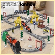 LANHUA Children's Electric Train with Track, with Box 7Styles Train Toys Set,  Baby's Birthday Gift 