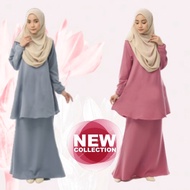 Baju Kurung Moden Plain Plus Size Lembut Sejuk Selesa Senang Gosok Material Berkualiti S-5XL