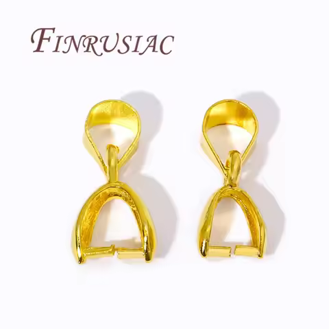 Pendant Pinch Bails,18K Gold Plated Jewelry Bail Connectors For Bracelets,Necklace Bails Findings
