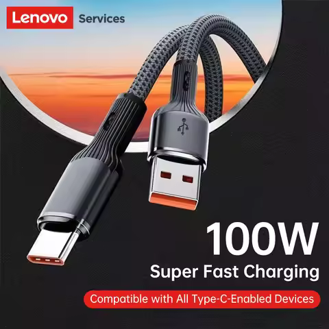 Lenovo 100W 6A Fast charging data cable USB/Type C to Type C for Sumsung Huawei Xiaomi OPPO Phone Hi