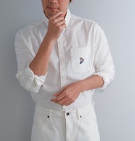 era-won เสื้อเชิ้ต คอปก แขนยาว Oxford Shirt ART-TOY collection สี White