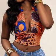 2016 New Vintage Sexy Deep V-Neck Backless Slim Fit Women Tank Top, Spring/Summer Baddie Outfits Sum