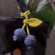 GANTUNGAN Cute knitted blueberry fruit key chain