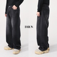 BARON ROCCO Wide-leg jeans กางเกงยีนส์ผู้ชายขากระบอกใหญ่ กางเกงยีนส์สตรีท