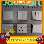 ELA💥READY STOCK   ~💥JASMART WHITE 13A SWITCHED SOCKET WITH NEON &amp; JASMART WHITE DOUBLE 13A SWITCH SOCKET(NEON)💥