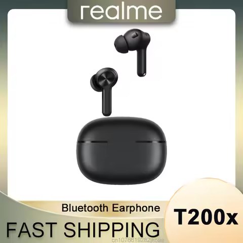 New realme Buds T200X Earphones 25dB Active Noise Cancelling Game Headphones Wireless Bluetooth 5.4 