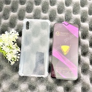 (COMBO F04) VIVO Y1S / Y91C - Shockproof Clear Flexible Case and OG Full Screen Tempered Glass