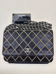 Chanel 香奈兒 20開 黑色外縫線woc發財包 鏈條包19cm
