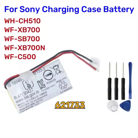Battery 621733,1588-0911 For Sony WH-CH510,Charging Casefor WF-XB700,WF-SB700,WF-XB700N,WF-C500 Wire