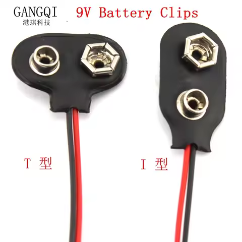 10PC 9 V Battery Buckle 6F22 Battery Holder Type T and I Cable Connector Line length 15CM DIY Tool P