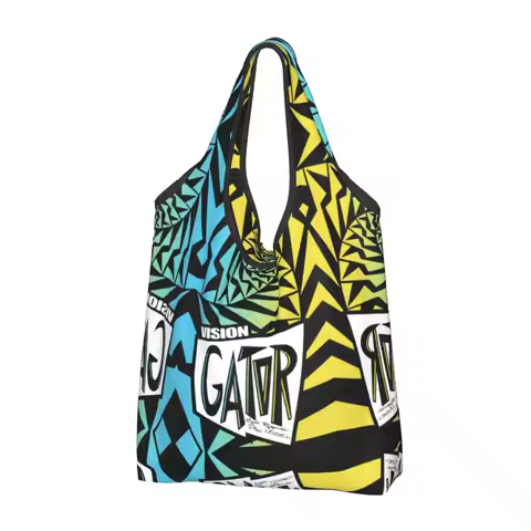 Custom Funny Vision Street Wear Shopping Tote Bag Portable Groceries Shoulder Shopper Bag