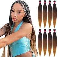 Ombre Pre Stretched Braiding Hair, Top Silky Color Blend Braid Hair Extensions, 100% Kanekalon Synth