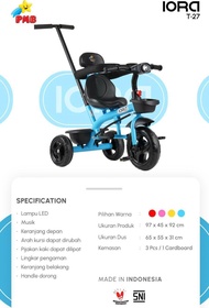 Sepeda Anak Roda Tiga PMB IORA TC-03 TC-06 TC03 TC06 Tricycle Kids Bicycle