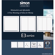 [SIRIM] Approved Switches Socket Simon E3 White No 1 Brand in Spain Switch/Suiz/Suis Rumah/Lampu 开关插